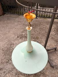 Lampadario in vetro celeste