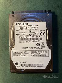 HDD Originale Toshiba Apple Logo 2.5 " 500gb SATA