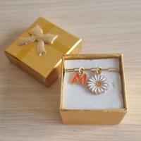 Bracciale personalizzabile con lettera M e fiore