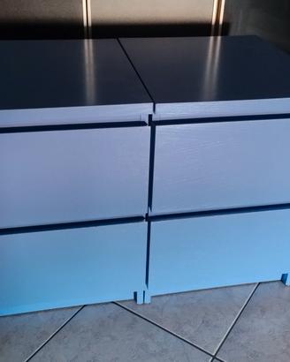 Coppia comodini Ikea Malm azzurri