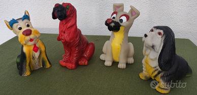 Lotto 4 cagnolini in gomma animali vintage anni 90