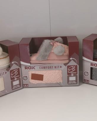 Rox Kit Pantofole + borsa acqua calda elettrica