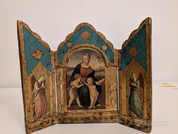 Trittico pieghevole: La Madonna del Cardellino