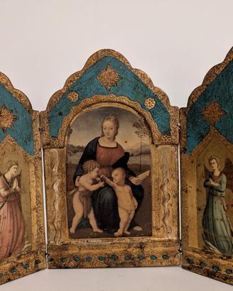 Trittico pieghevole: La Madonna del Cardellino
