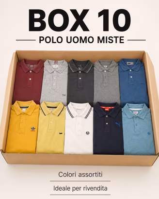 Box 10 polo uomo miste firmate – Ideale per rivend