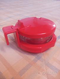 Formaggiera Vintage rossa vetro e plastica 