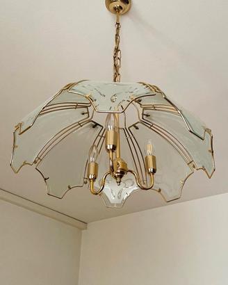 Lampadario vetro e metallo 