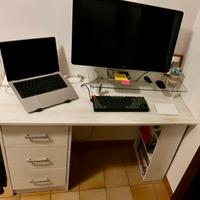 Scrivania 120x50, con cassetti e mini libreria