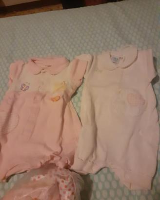 Set  tute, pagliaccetto e body per bambina 1 mese