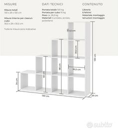 libreria scaffale a scalini