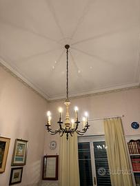 Lampadario classico in ottone 6 luci stile vintage