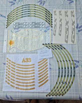 Set adesivi per cerchioni color oro, per Suzuki 