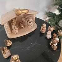 Presepe Thun completo colore champagne