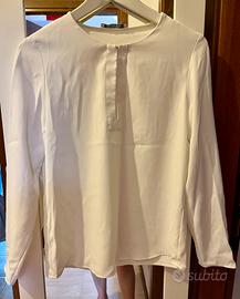 Blusa bianca collo coreano MANGO