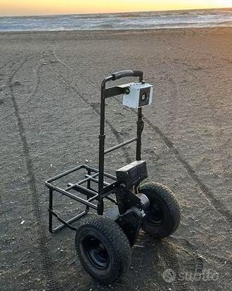 carrello pesca elettrico motore 350W surfcasting