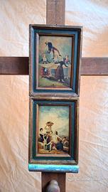 Coppia di quadretti vintage (14,5x19 cm ciascuno)