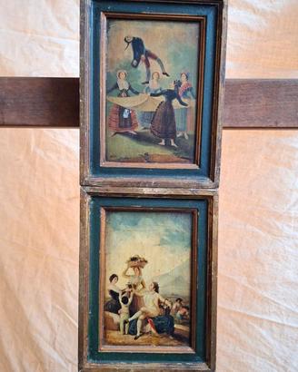 Coppia di quadretti vintage (14,5x19 cm ciascuno)