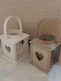 Lanterne decorative in legno fatte a mano