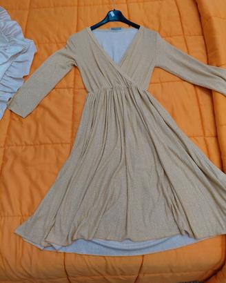 Abito elegante beige brillantinato