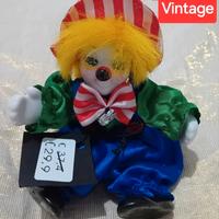 pagliaccio Clown Bambola Ceramica Vintage90 Nuova 