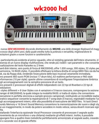 Tastiera gem 2000hd con karaoke  HD 1000 brani