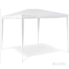 Gazebo 3x3 Bianco con Struttura in Acciaio