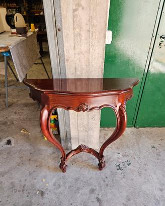 Consolle a Mezzaluna in Legno Massello