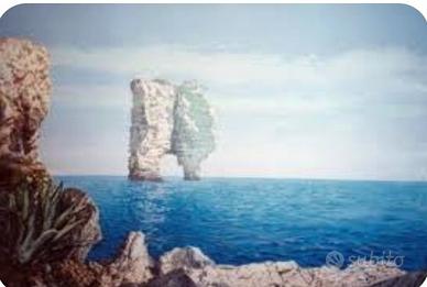 Grande quadro dipinto paesaggio mare