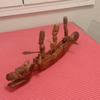 BARCA DRAGO ARTE POPOLARE AFRICANA IN LEGNO