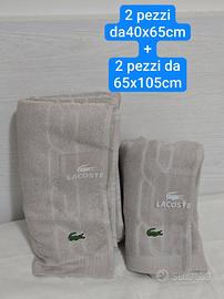 set 4 asciugamani salviette Lacoste Cotone Beige
