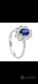 Anello in oro 18carati zaffiro e diamanti
