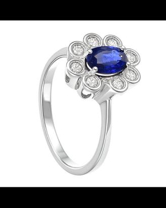 Anello in oro 18carati zaffiro e diamanti