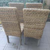 sedie in vimini intrecciato