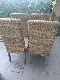 sedie in vimini intrecciato