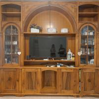 Mobile libreria vetrina legno massello 