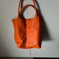 Borsa arancione in pelle