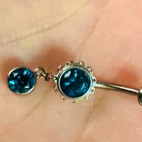 Piercing Ombelico Titanio Zircone Swarovski® Blu