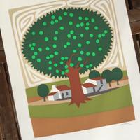 serigrafia originale anni 70 - sogg. Albero 