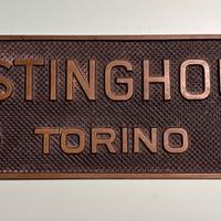 Targa ottone Westinghouse Torino Villarboito