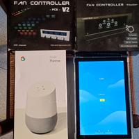 Tablet, Google home, fan controller 