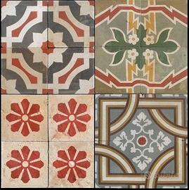 Cementine d'epoca, mattoni in cemento decorati