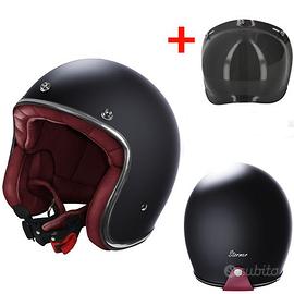 CASCO JET VINTAGE MOTO STORMER NERO + VISIERA FUME