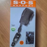 Supporto telefono + Caricatore auto 2 USB – S·O·S