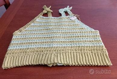 Top uncinetto fatto a mano, nuovo, regolabile