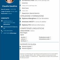 Cameriere esperto zona basso Lazio