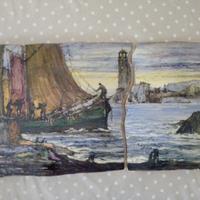 Quadro in Terracotta'Il porticciolo' di Grimaldi M