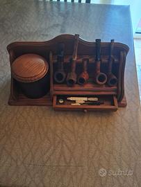 set portapipe di savinelli milano. con 5 pipe