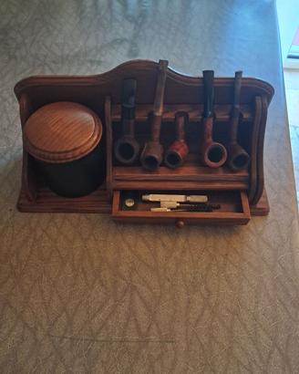 set portapipe di savinelli milano. con 5 pipe