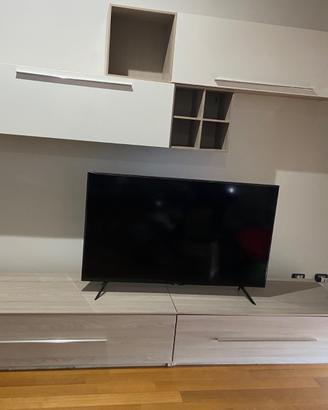 Parete attrezzata rovere chiaro e bianco
