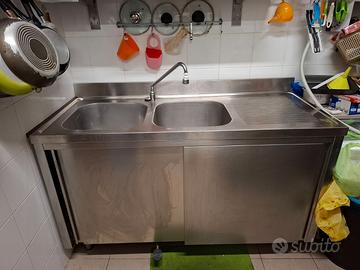 Lavatoio professionale 2 vasche per ristoranti